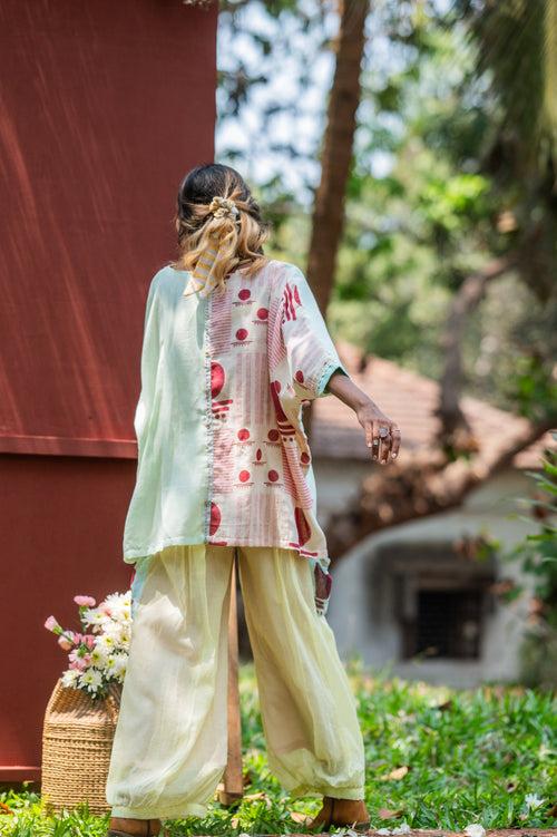 Set- Kaftan Top with Balloon Pants- SNIGDHA