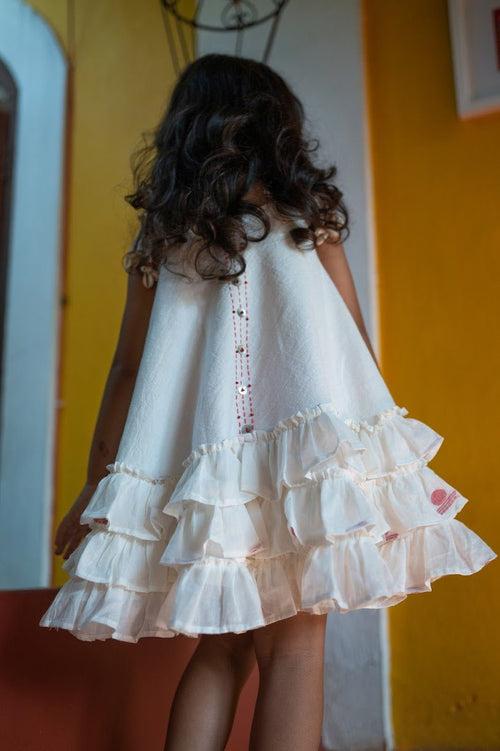 SHVET KIDS- White Frill Dress