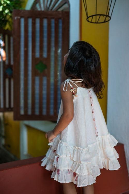 SHVET KIDS- White Frill Dress