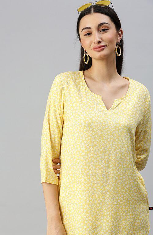 The Yellow Little Blooms Floral Women Top