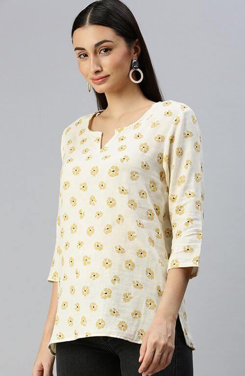 The Creamy Spoonflower Floral Women Top