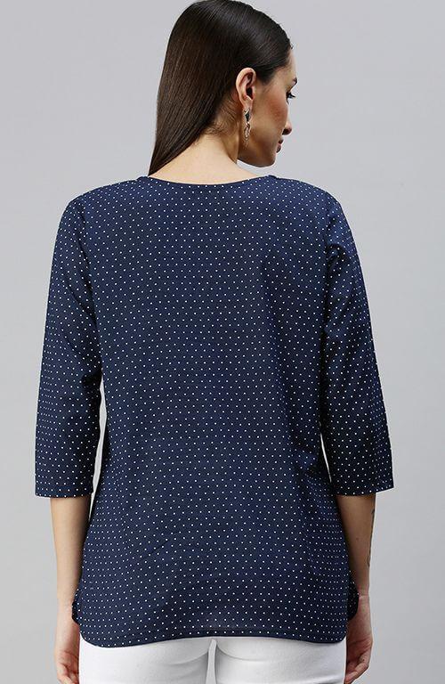 The Blue Heart Kaftan Print Women Top