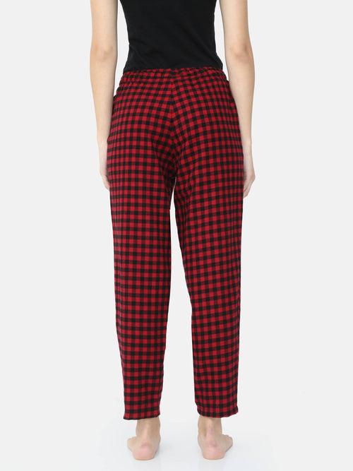 The Red And Black Checks Digital Women PJ Pant