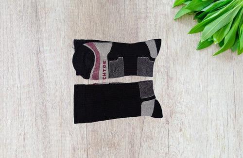 Floral Dress Calf Socks - White Black