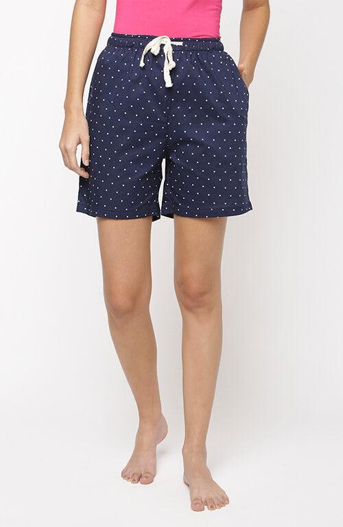 The Polka Dot Blue Women WFH Shorts