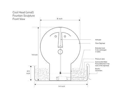 Cool Head (Small) Fountain Sculpture