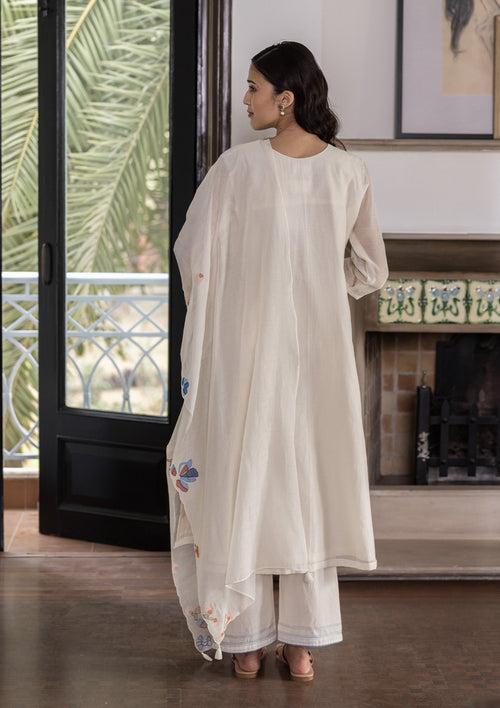 Pearl Multihued Applique Kurta Set