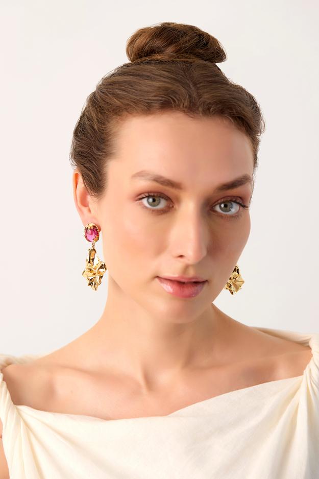 Ruby Petal Earrings