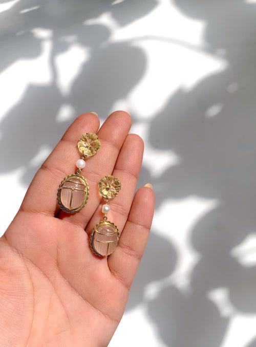 Rose Beetle Daisy Earrings // 03