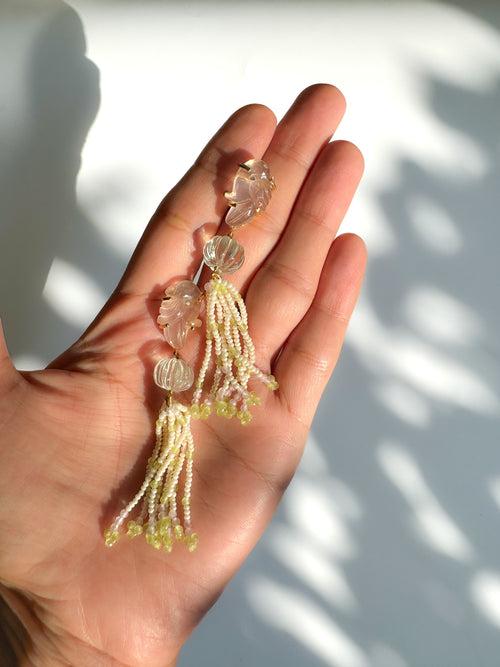 Rose Quartz Parrot Danglers