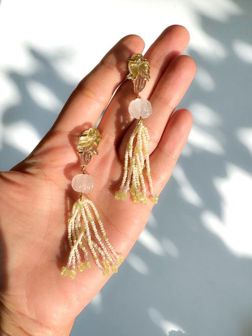 Lemon Quartz Parrot Danglers