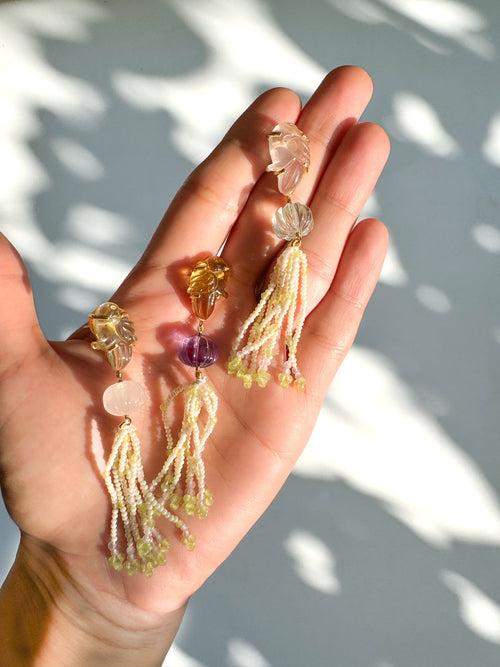 Lemon Quartz Parrot Danglers