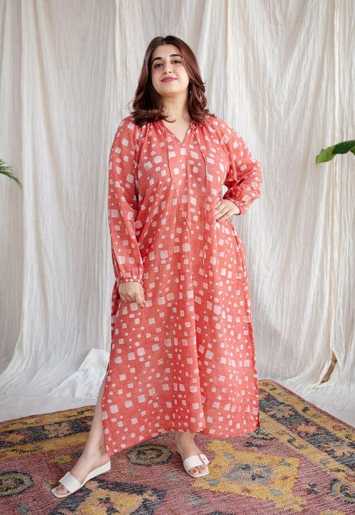 Viyaa Batik Natural Dyed MulMul Cotton Dress