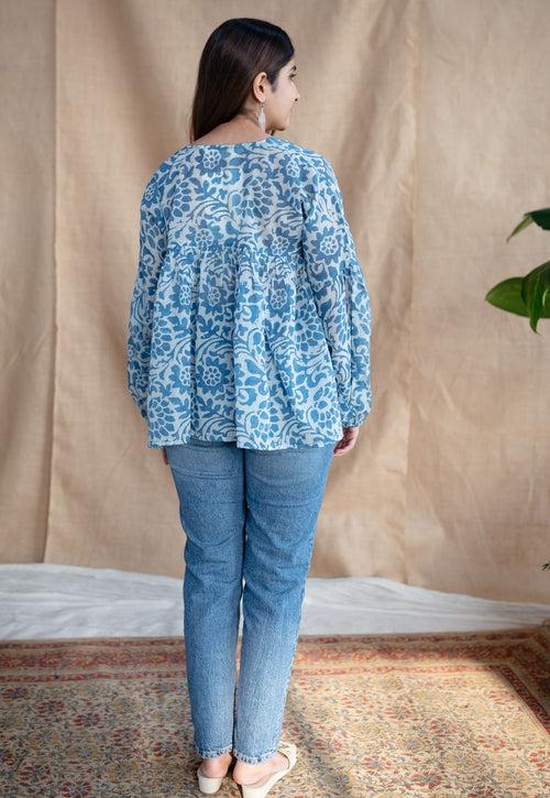 Shilpi Batik Natural Dyed MulMul Cotton Top