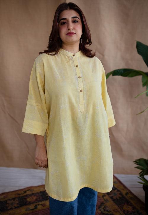 Idhika Natural Dyed Batik Cotton Kurta