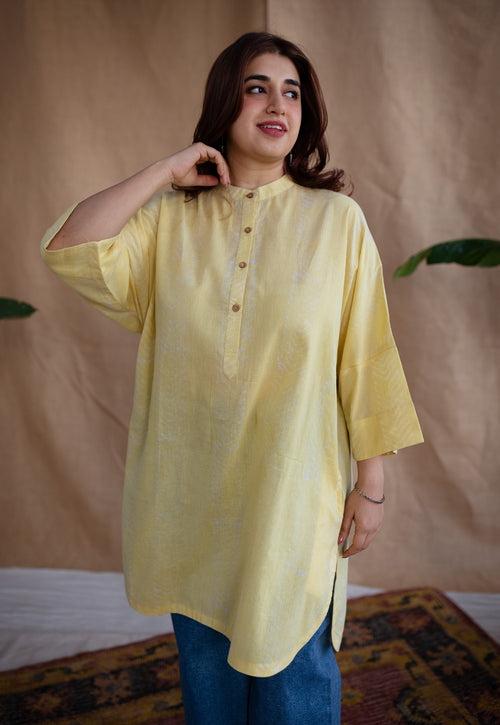 Idhika Natural Dyed Batik Cotton Kurta