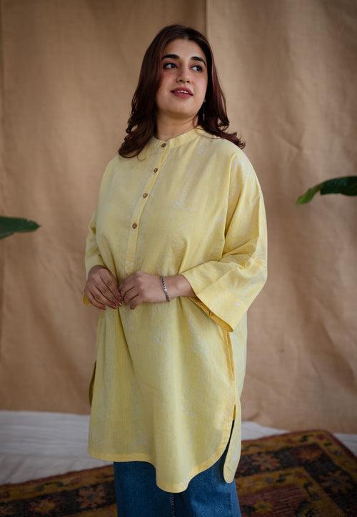 Idhika Natural Dyed Batik Cotton Kurta