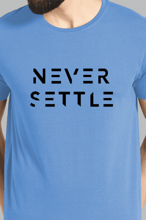 ADRO Mens Never Settle Cotton T-Shirt