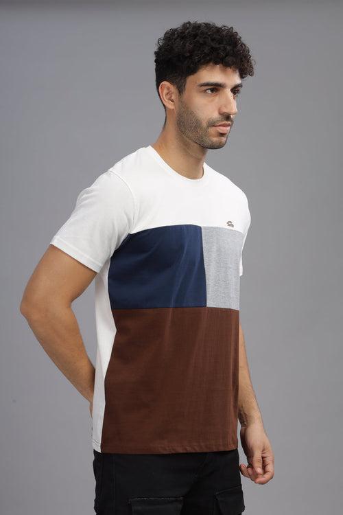 Adro Mens Colourblocked Cotton T-Shirt