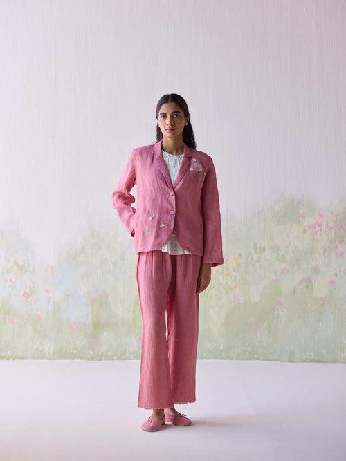 Blushing Blooms Linen Pants