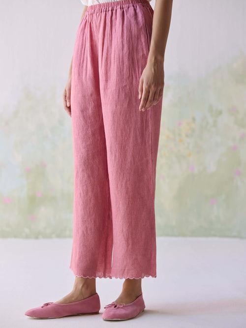 Blushing Blooms Linen Pants