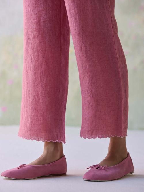 Blushing Blooms Linen Pants