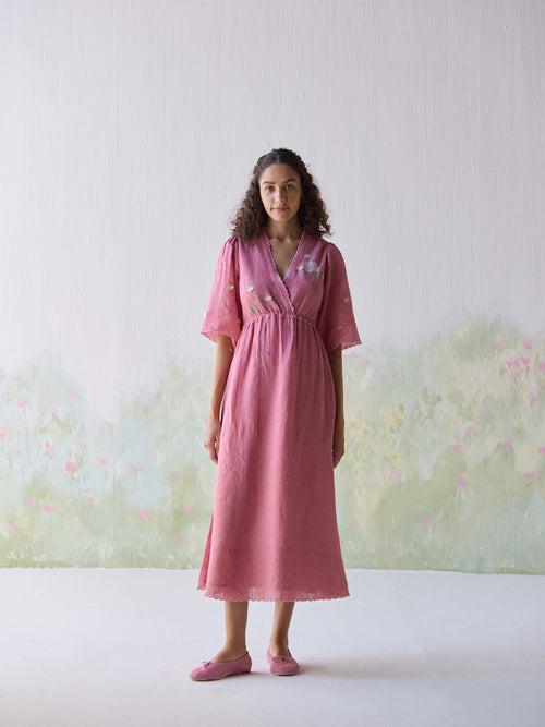 Rosette Wrap Dress