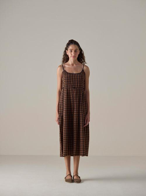 Auburn Check Slip Dress