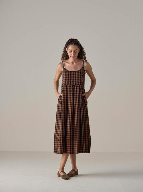 Auburn Check Slip Dress