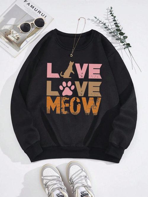 Pawsitively Adorable: Cat Lovers' Printed Unisex Sweatshirt – Cozy Up in Feline Fashion!