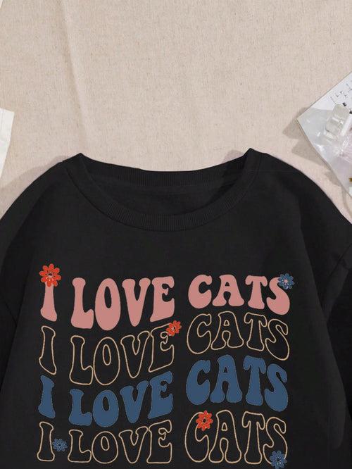 Pawsitively Adorable: Cat Lovers' Printed Unisex Sweatshirt – Cozy Up in Feline Fashion!
