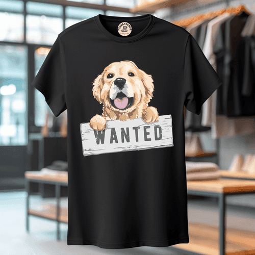 Cute Lab - Golden Retriever Wanted Printed T-shirt for Men & Women