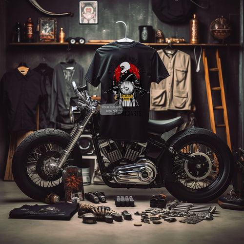 Rider's Pride: High-Quality Biker T-Shirts with Custom Number Plate