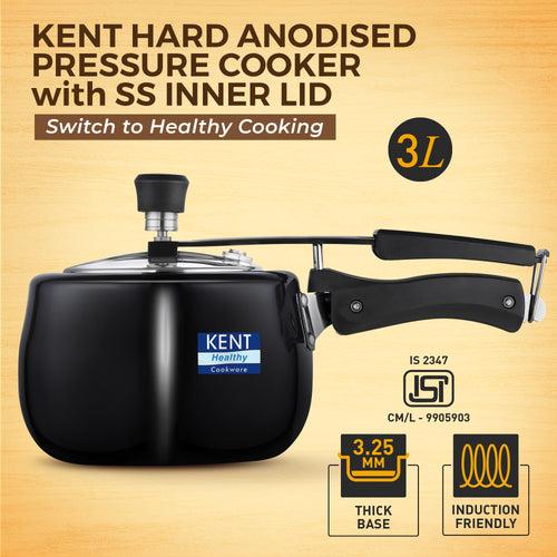 KENT Hard Anodized Pressure Cooker SS Inner Lid 3 Ltr