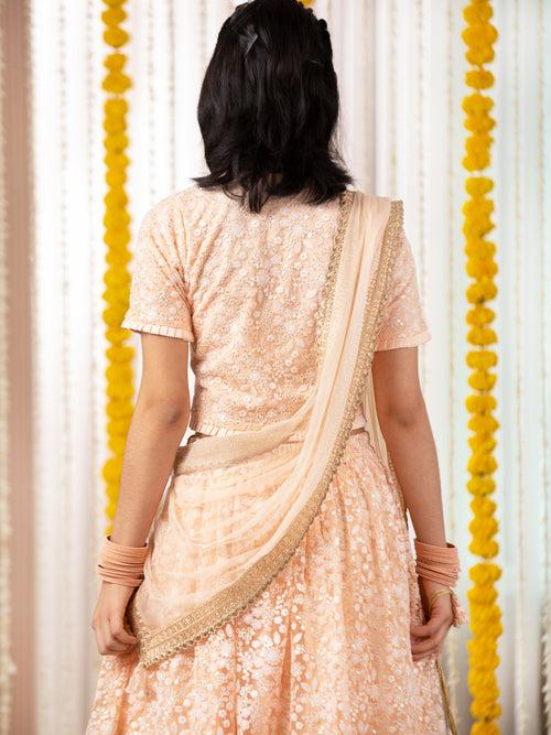 Peach Souffle Lehenga Set