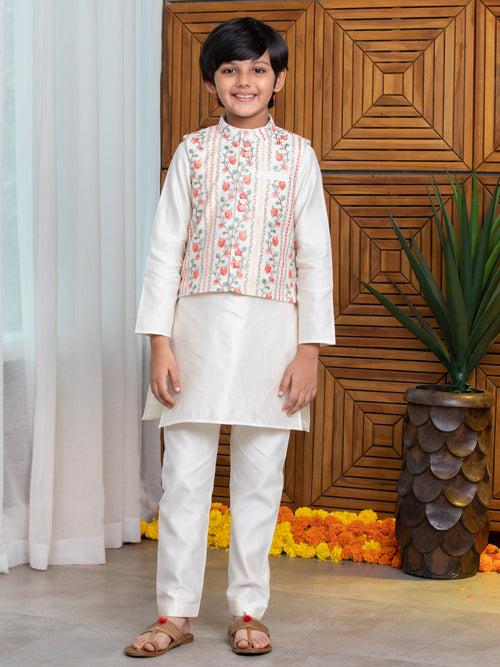 Floral Jacket Kurta Set