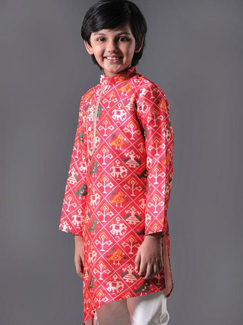 Asymmetric Patola Kurta Set