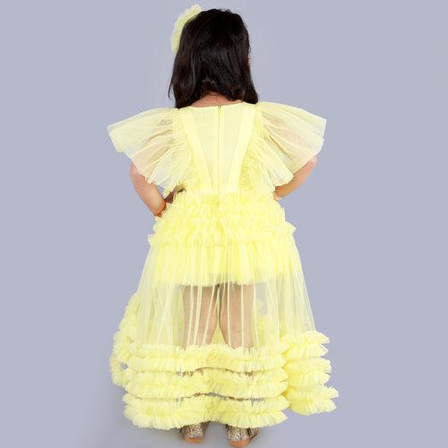 Yellow Paradise Gown with Hair Clip