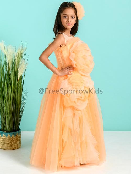 Juliet Peach Gown With Hair Clip