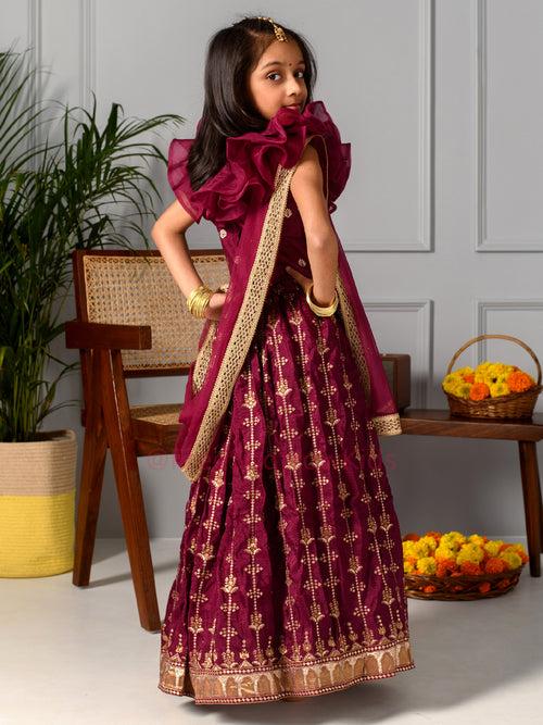 Wine Glow Lehenga Set