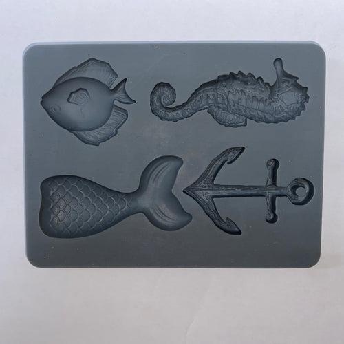 Silicone Mermaid Tail Sea Fish Sea Horse Anchor Theme Mould - Premium Quality