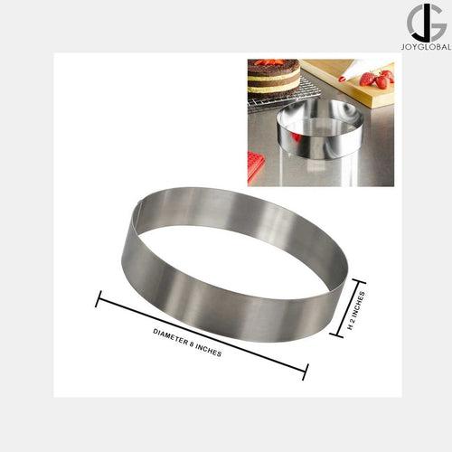 Round Stainless Steel Cake Ring Diameter: 8 Inch Depth: 2 Inch