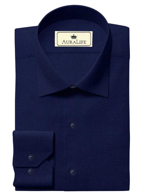 Selects Premium Cotton Blend Plain Shirt Navy Blue (1002)