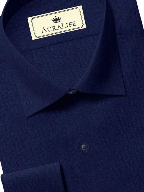 Selects Premium Cotton Blend Plain Shirt Navy Blue (1002)