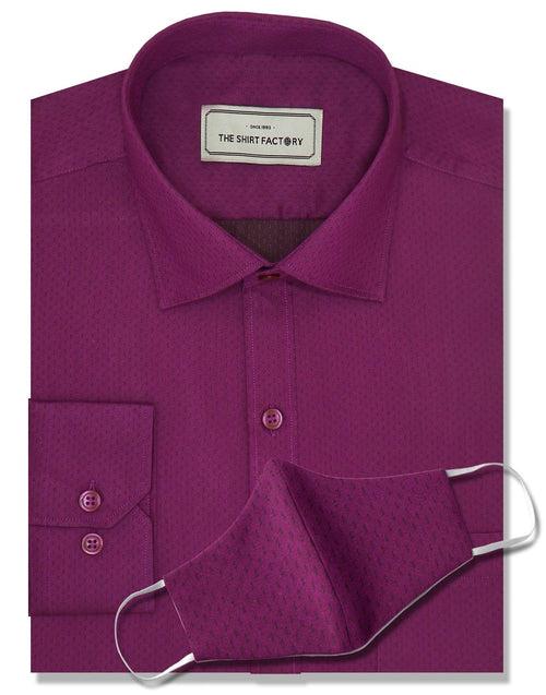 Men's Poly Cotton Printed Shirt Purple (0995)