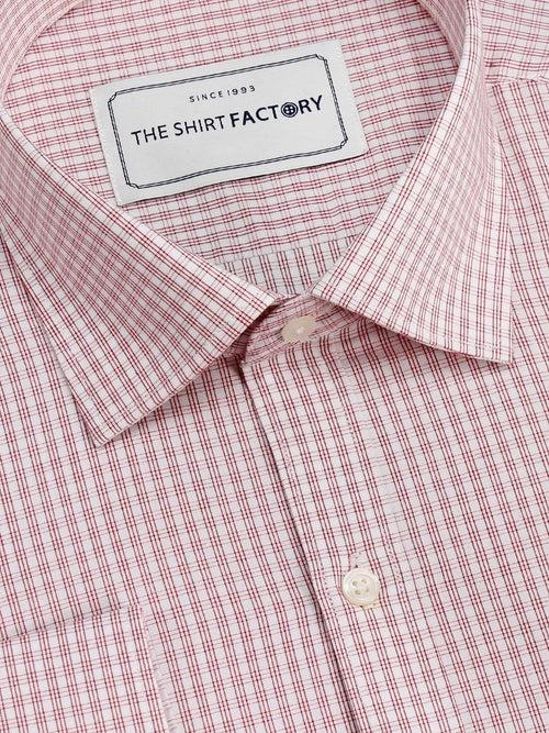 Men's Cotton Micro Check Shirt - Red (1061)