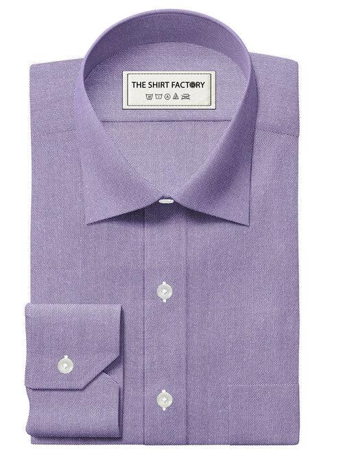 Custom Shirt Made to Order from Oxford Cotton Plain Fabric Purple - CUS-1295