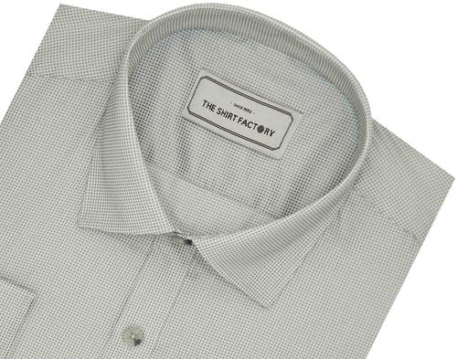 Men's Premium Cotton Blend Dobby Shirt Light Grey (0988)