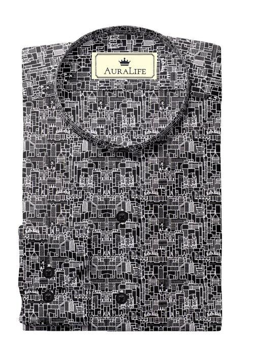 Custom Made Designer Shirt Premium Cotton Abstract Print - CUS-10124