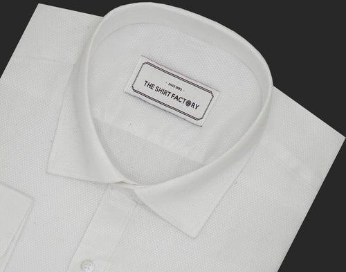 Men's Premium Cotton Blend Dobby Shirt White (0997)